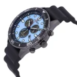 Orologio Uomo Citizen Sporty-Aqua Crono Eco-Drive Acciaio Grey Quadrante Azzurro Cinturino Gomma - immagine 2