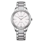 Orologio Citizen Donna Eco-Drive Acciaio Quadrante Bianco con Cristalli