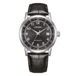 Orologio Uomo Citizen Classic Automatico Acciaio Cinturino Pelle Quadrante Nero